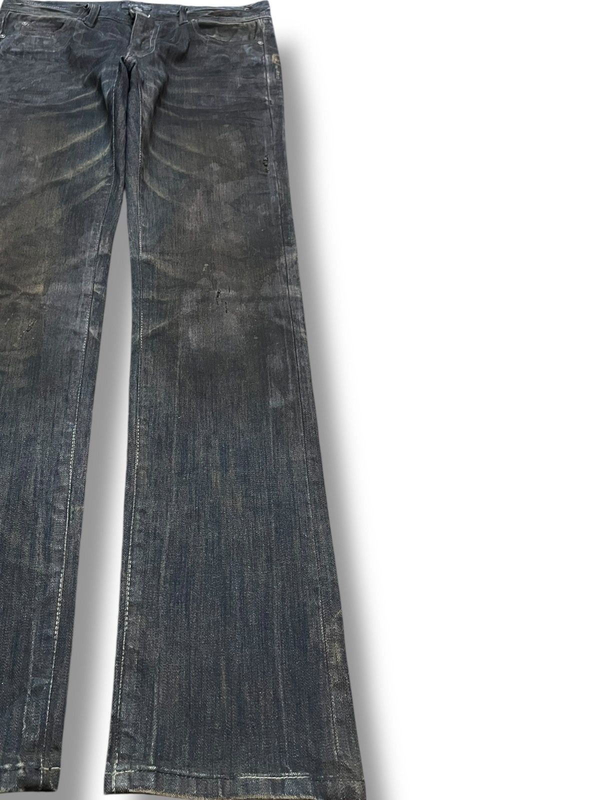 Japanese Brand Vintage A.V.H 1st Mudwash Waxed Hard Cotton Denim Size US 32 / EU 48 - 4 Thumbnail