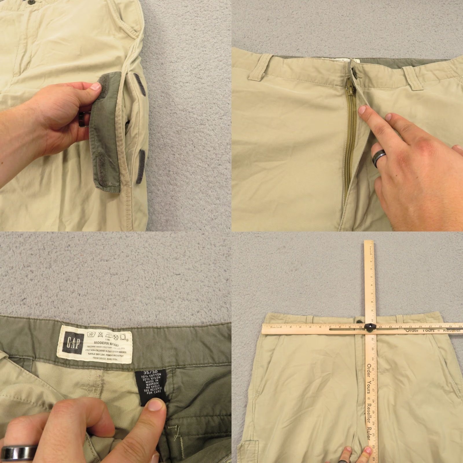 Gap VINTAGE Gap Baggy Cargo Pants Men 35x30 Wide-Leg 10" Leg Opening Cargo Pocket 5-Pocket Military Grunge 90s VTG Mens Size US 35 - 8 Thumbnail
