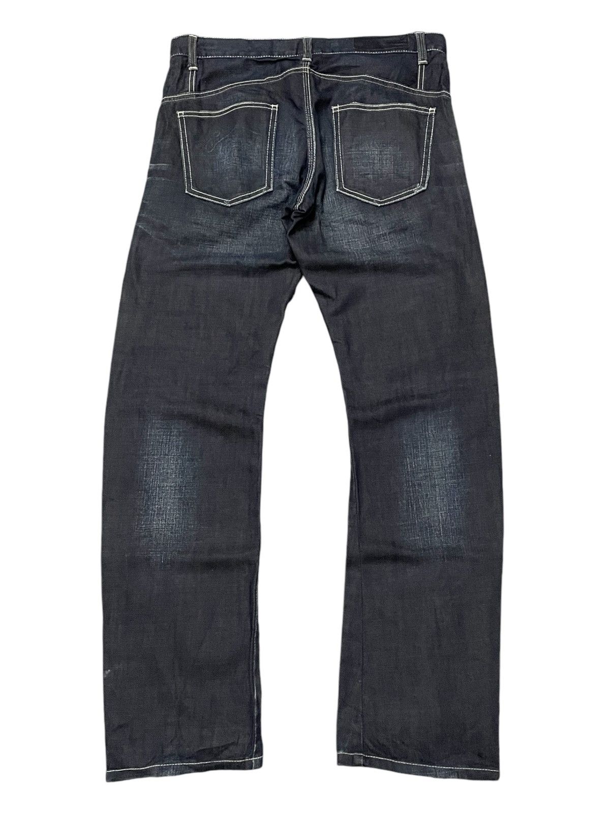 Hysteric Glamour × Japanese Brand × LOWBOX Back Number Japan Waxed Coated Spiral Cut Jeans Size US 30 / EU 46 - 2 Thumbnail