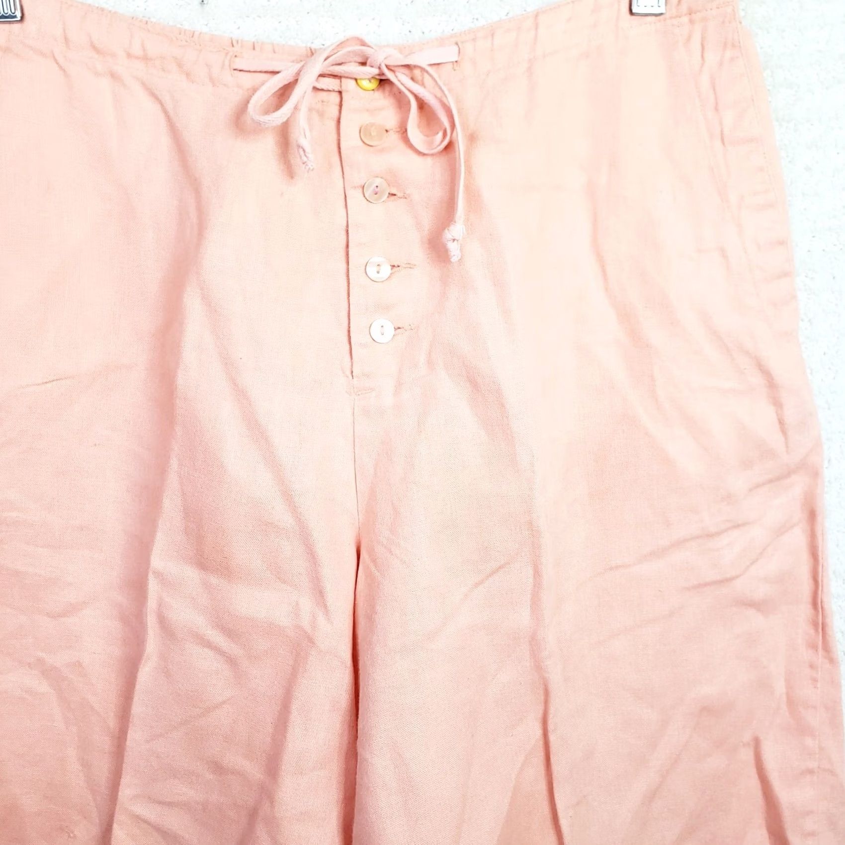 Pinko Chadwicks Of Boston Women's Bermuda Shorts 14 100% Linen Pink Drawstring, Regular, Pink, Women Size 36" / US 14 / IT 50 - 3 Thumbnail