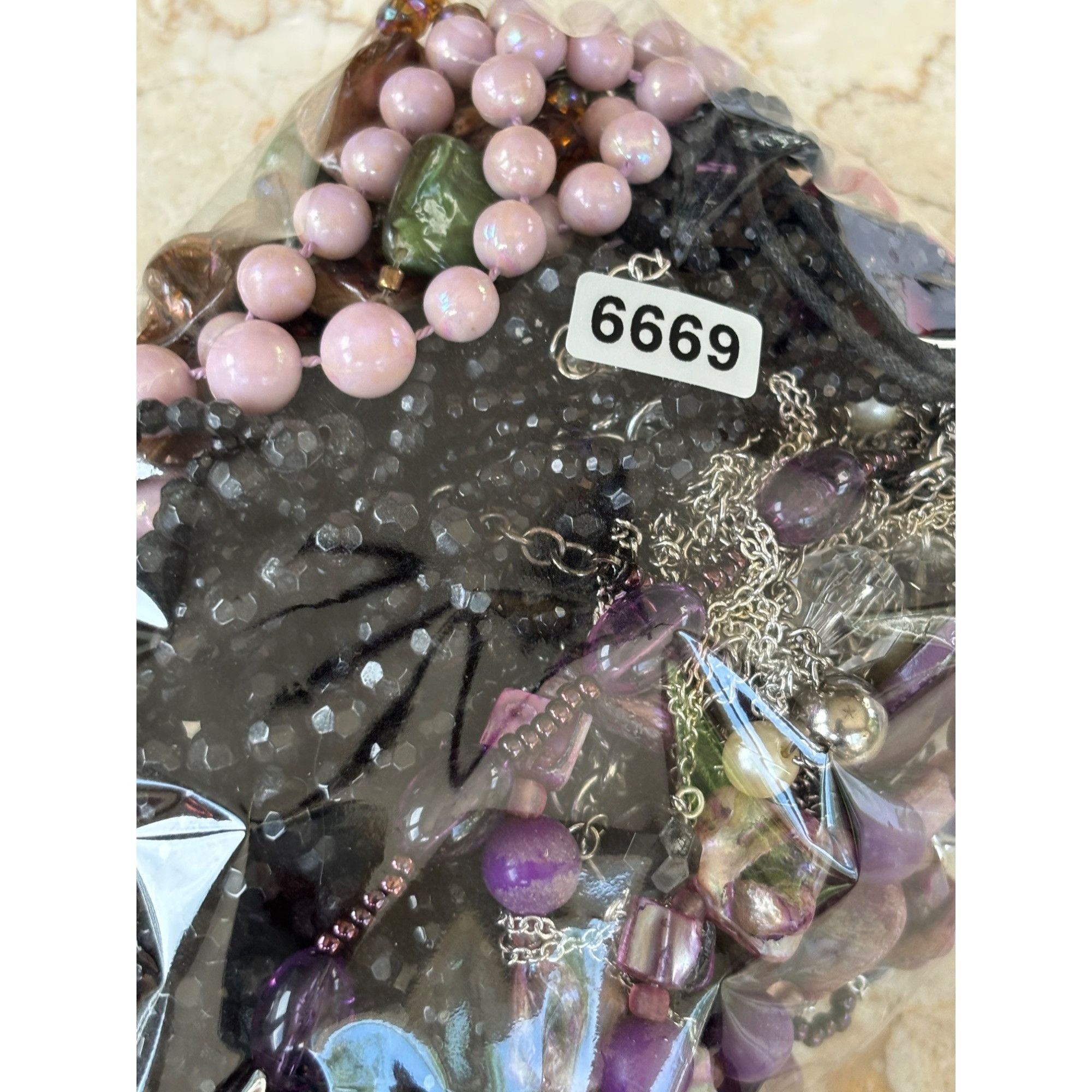 Vintage Mixed Jewelry Lot With Watches Beaded Necklaces & Br in Pink, Women's