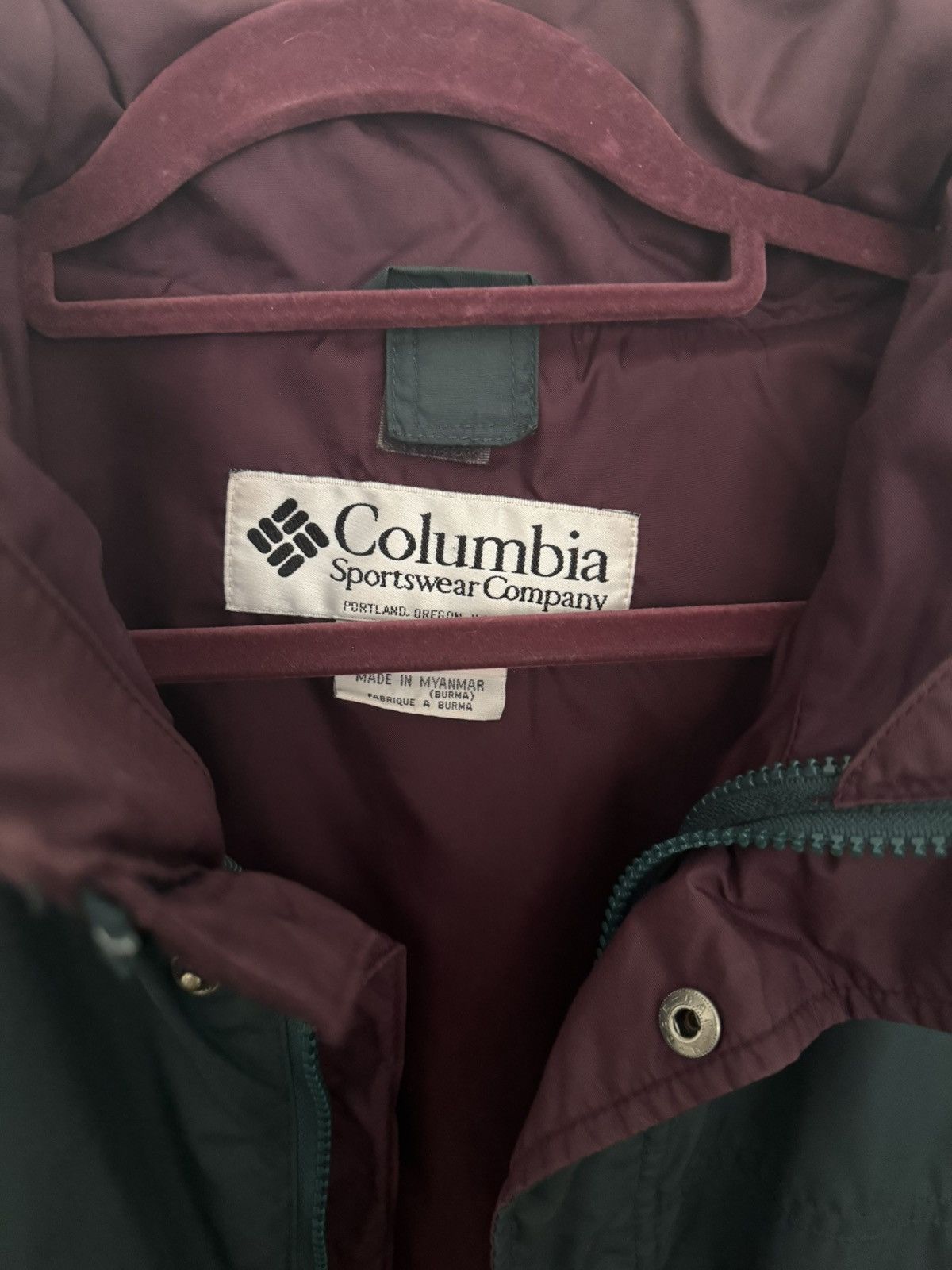 Columbia Green and Maroon Columbia Down Jacket Size US L / EU 52-54 / 3 - 3 Thumbnail