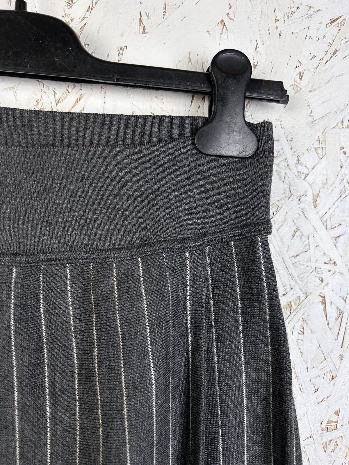 Yves Saint Laurent 80s Vintage Yves Saint Laurent Striped Wool Midi Skirt Size 27" / US 4 / IT 40 - 2 Thumbnail
