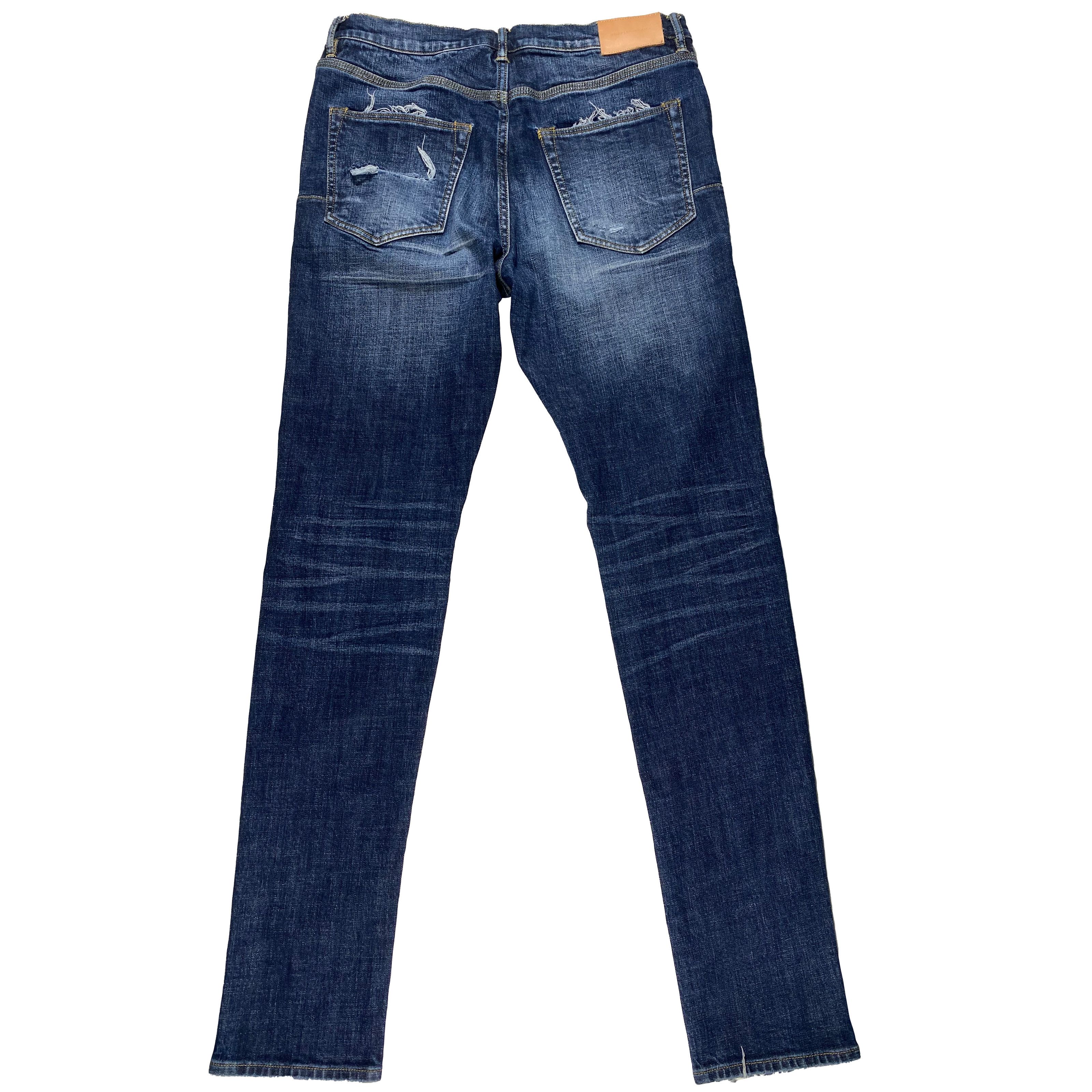 Purple Brand Purple Jeans P001 Pre Distressed Dark Denim Size 32x34 Size US 32 / EU 48 - 9 Thumbnail