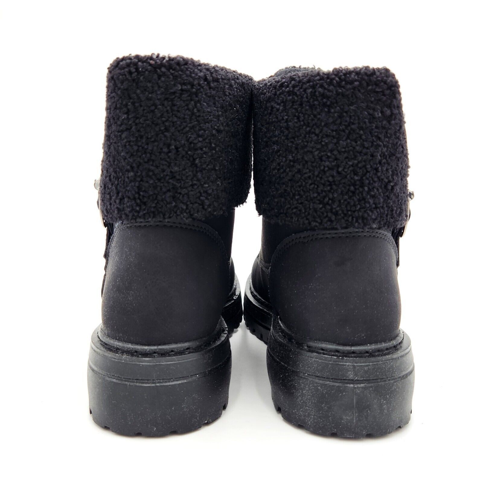 The Unbranded Brand Olivia Miller Women Black Lace-up Combat Boots Size 8.5 Size US 8.5 / IT 38.5 - 6 Thumbnail