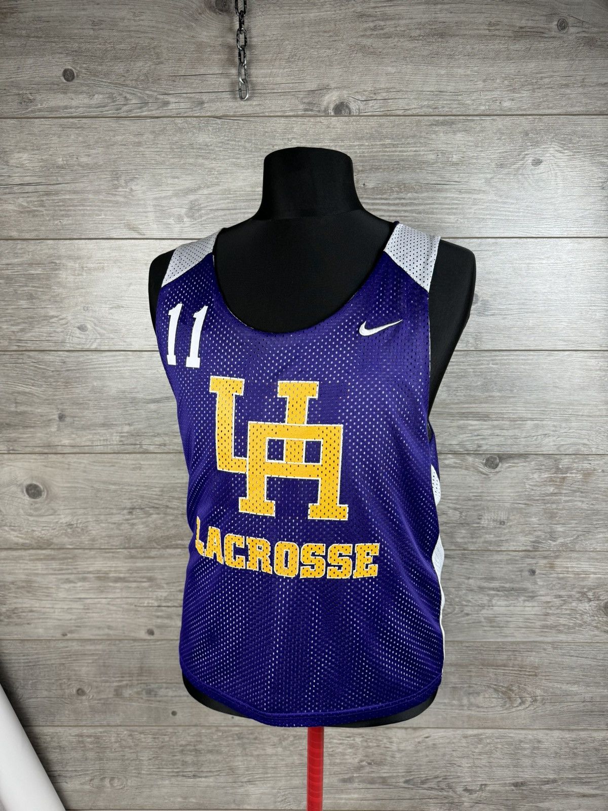 Nike NIKE VINTAGE LACROSSE DOUBLE SIDED MESH T-SHIRT #11 Size US L / EU 52-54 / 3 - 4 Thumbnail