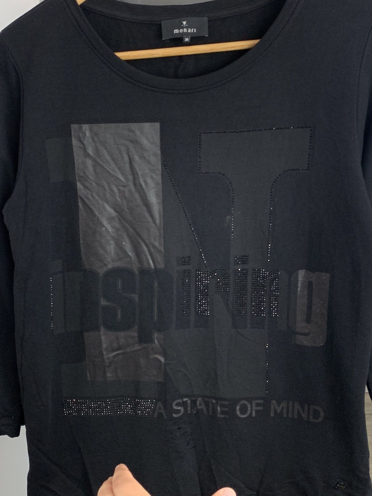 Other Monari Longsleeve T-Shirt Tee Big Logo Black Size France 38 Size S / US 4 / IT 40 - 5 Thumbnail