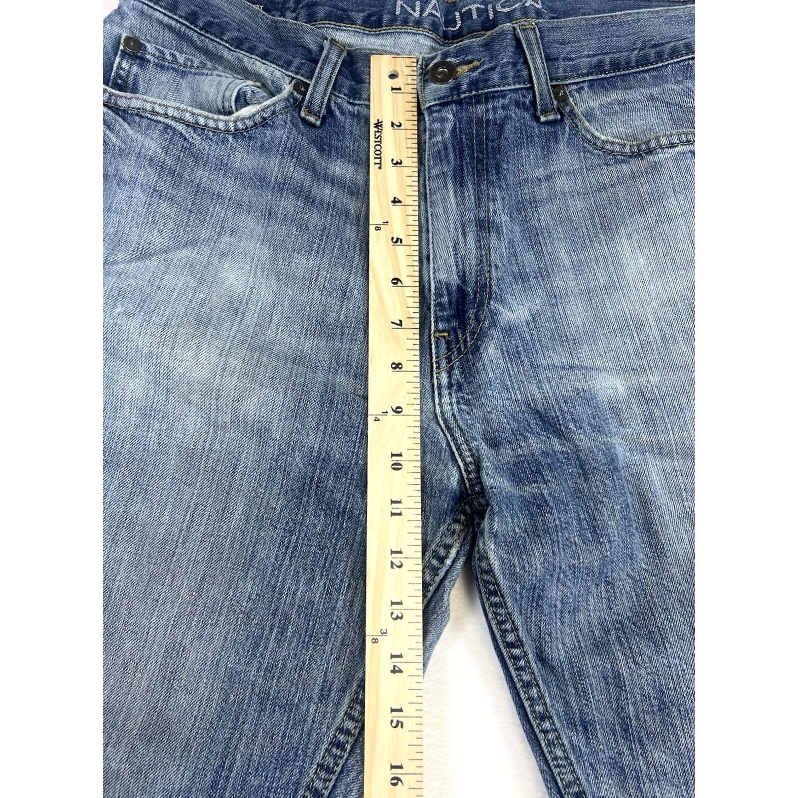Nautica Nautica Jeans Relaxed Fit Straight 34x30 Denim Medium Wash Blue Logo 5-Pocket Mens Jeans Regular Mens Size US 34 / EU 50 - 5 Thumbnail