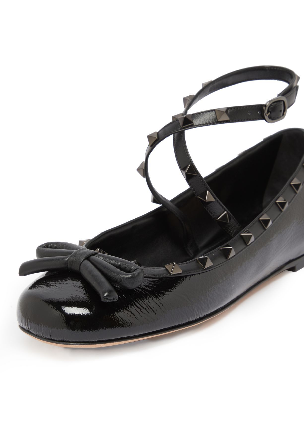 Valentino o1s22i1n0924 Silk Rockstud Ballet Flats in Black Size US 8 / IT 38 - 6 Thumbnail