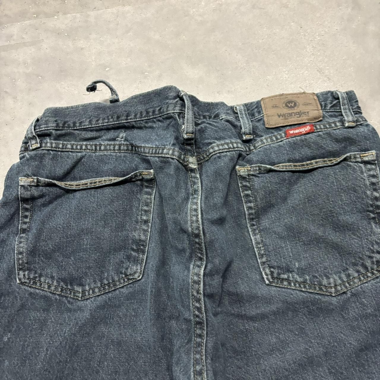 Japanese Brand × Vintage Crazy Vintage Y2K/2000s Grunge Dark Wash Skater Jean Shorts Jorts! Size US 38 / EU 54 - 4 Thumbnail
