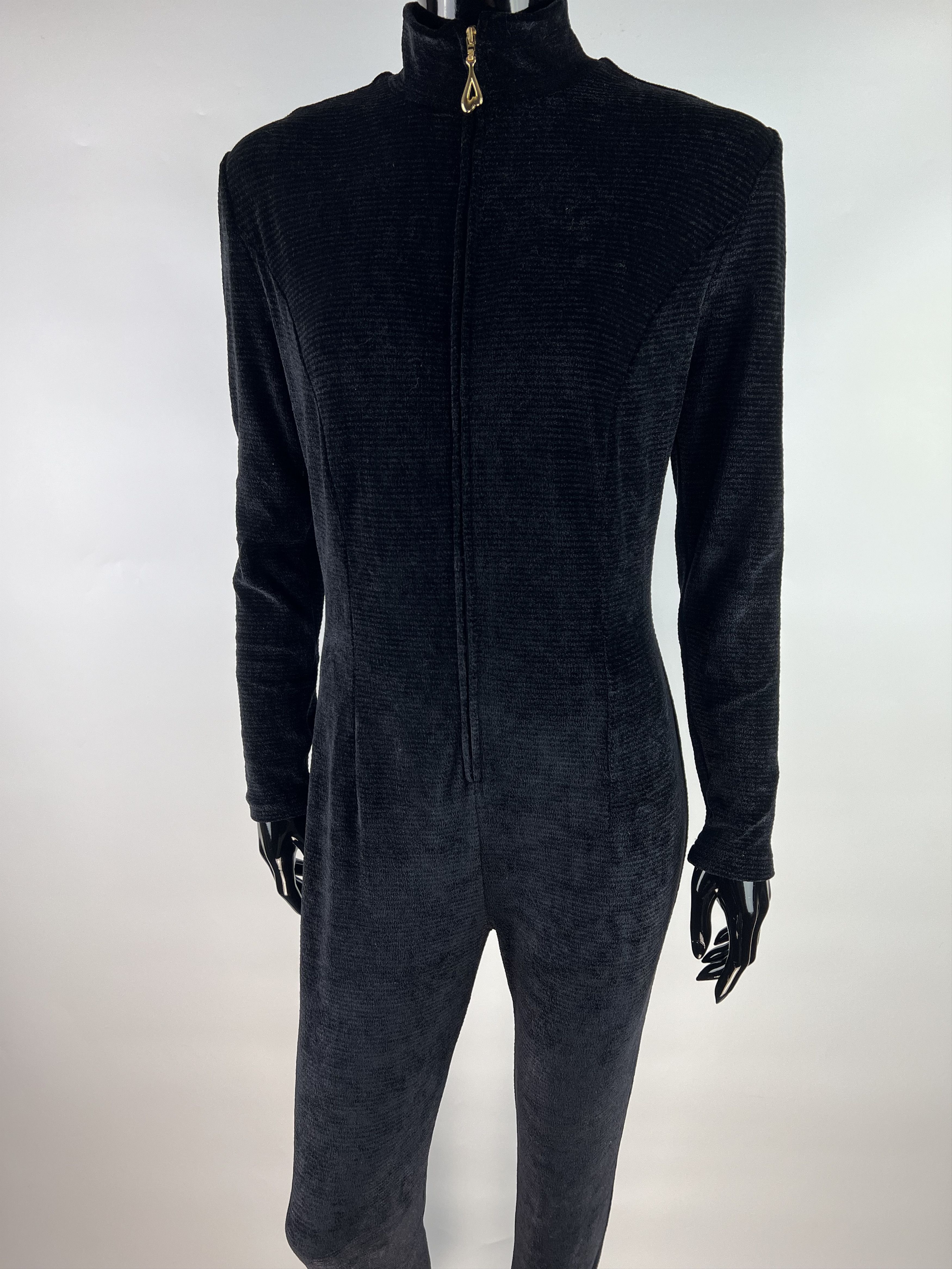 Escada Escada by Margaretha Ley VTG Ribbed Velour Jumpsuit Size 36 Size 27" / US 4 / IT 40 - 7 Thumbnail