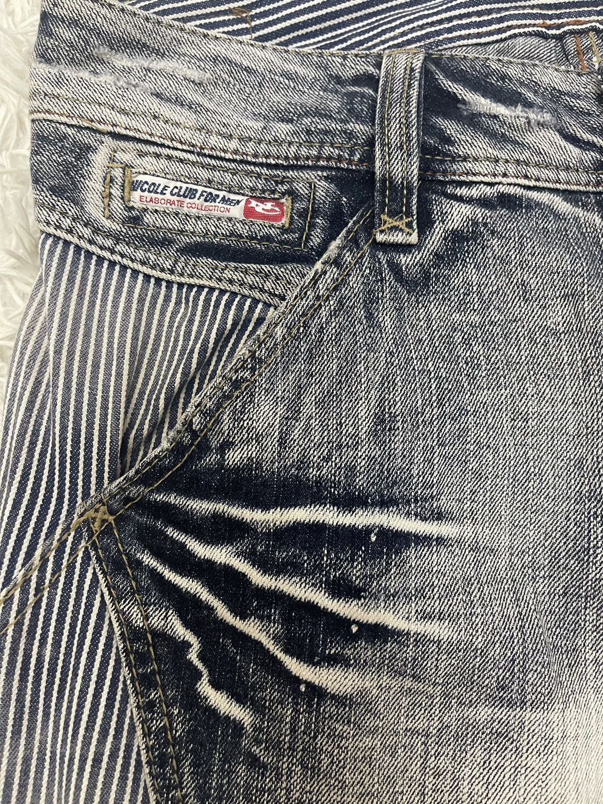 Japanese Brand Flare Jeans NICOLE CLUB For Men Skull Hands Design Size US 30 / EU 46 - 3 Thumbnail