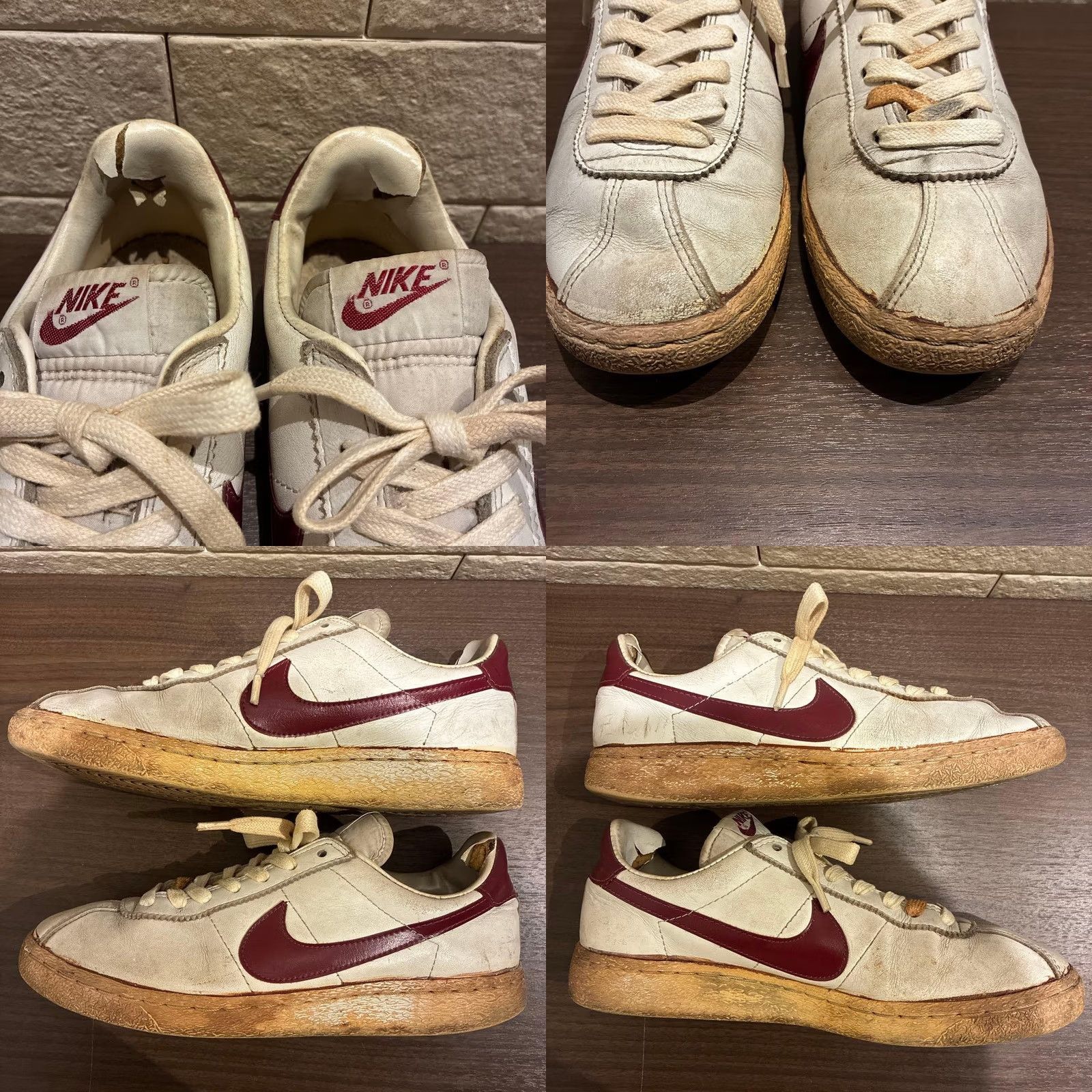 Nike Nike Bruin Leather 1983 White Red US7 Vintage Sneakers - Retired Size US 7 / EU 40 - 8 Thumbnail
