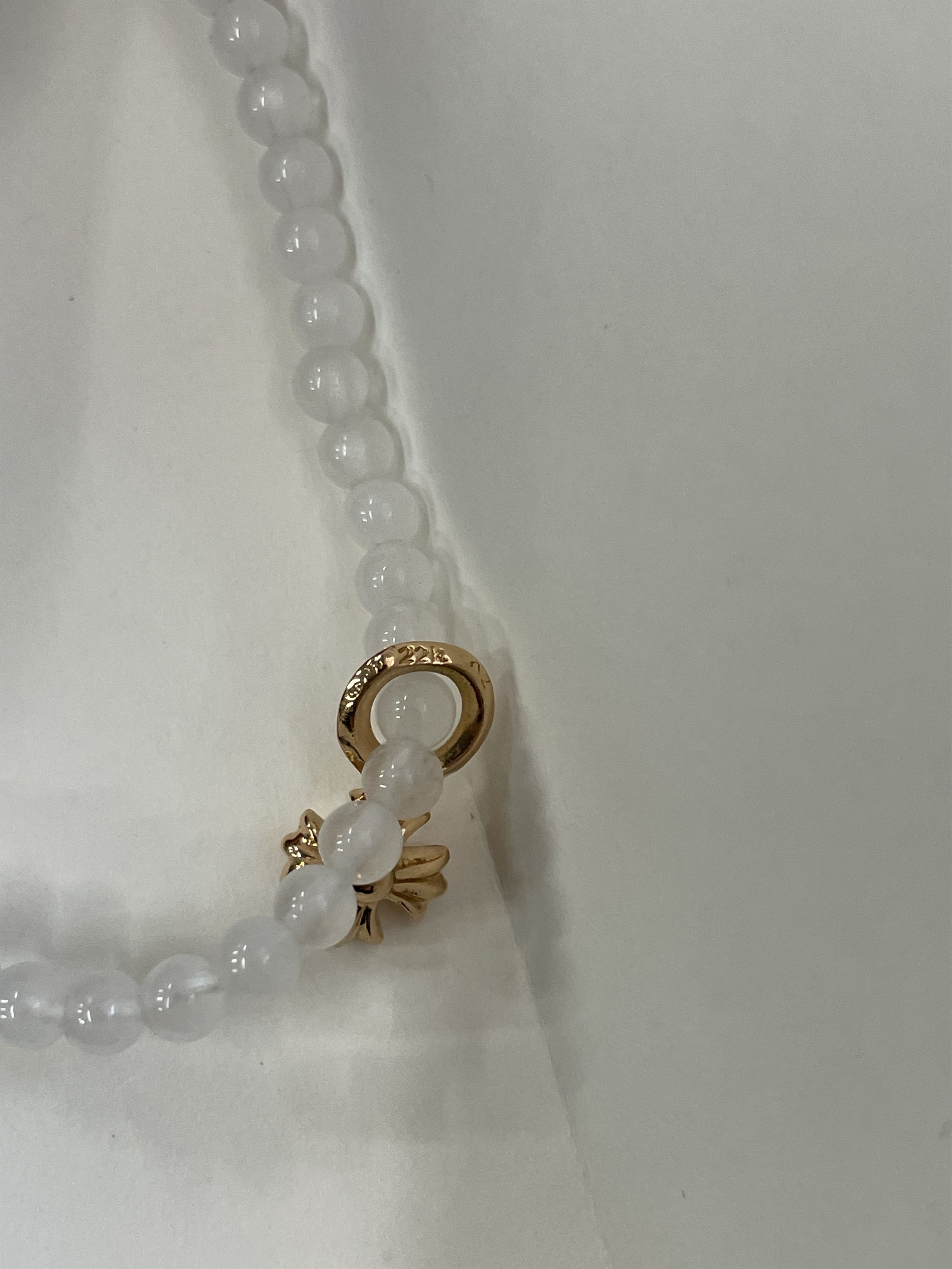 Chrome Hearts Chrome Hearts 4mm White 22K Gold Cross Beaded Bracelet Size ONE SIZE - 6 Thumbnail