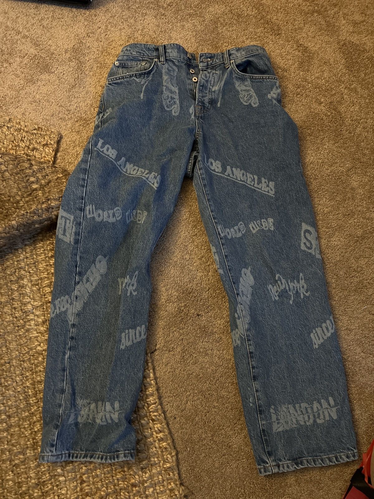 Image of Stussy World Wide Big Ol Jean in Blue, Men's (Size 30)