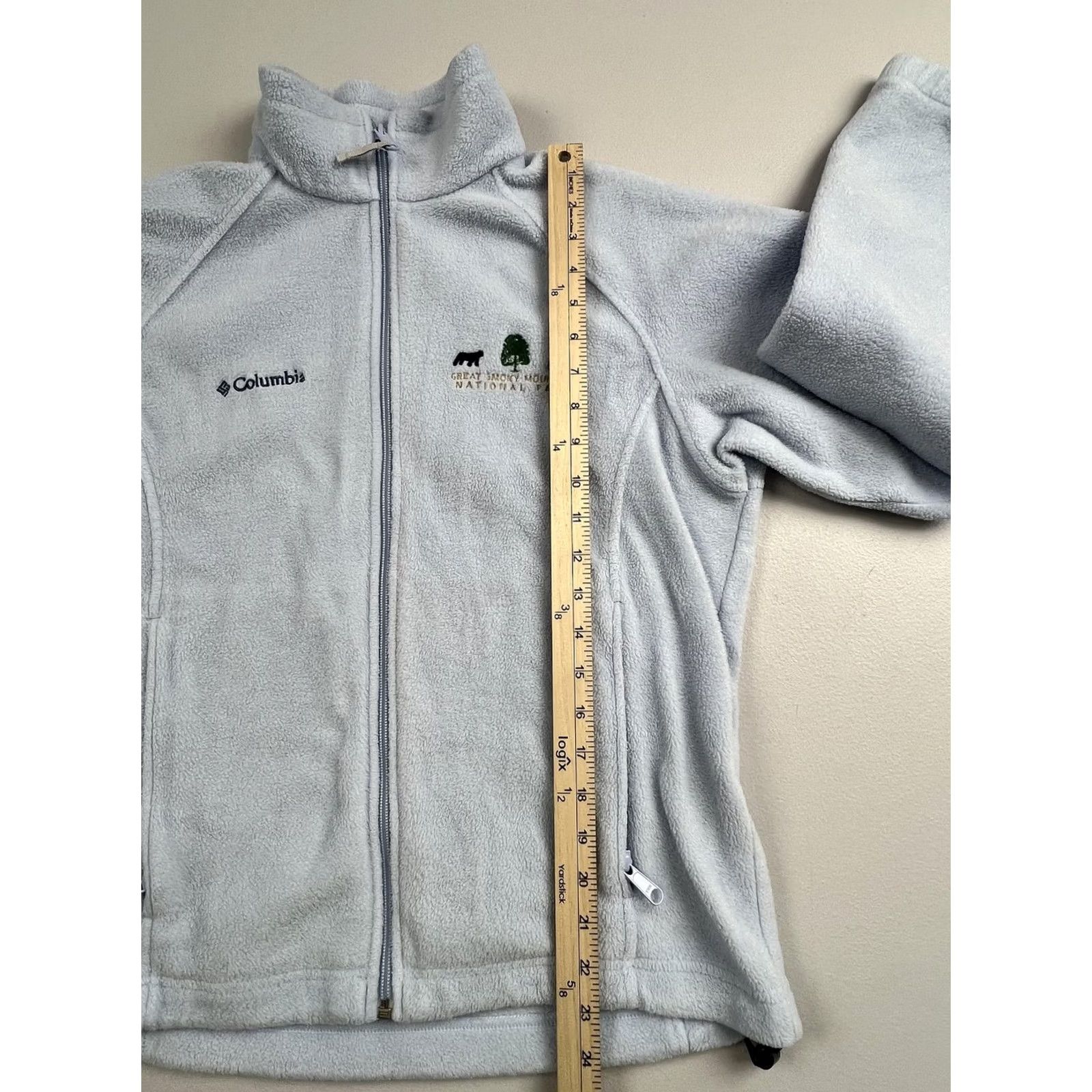 Vintage Columbia Jacket Womens M Blue Fleece Full Zip Hiking National Parks Great Smoky Mountains Tailored Pockets Womens Size M / US 6-8 / IT 42-44 - 7 Thumbnail