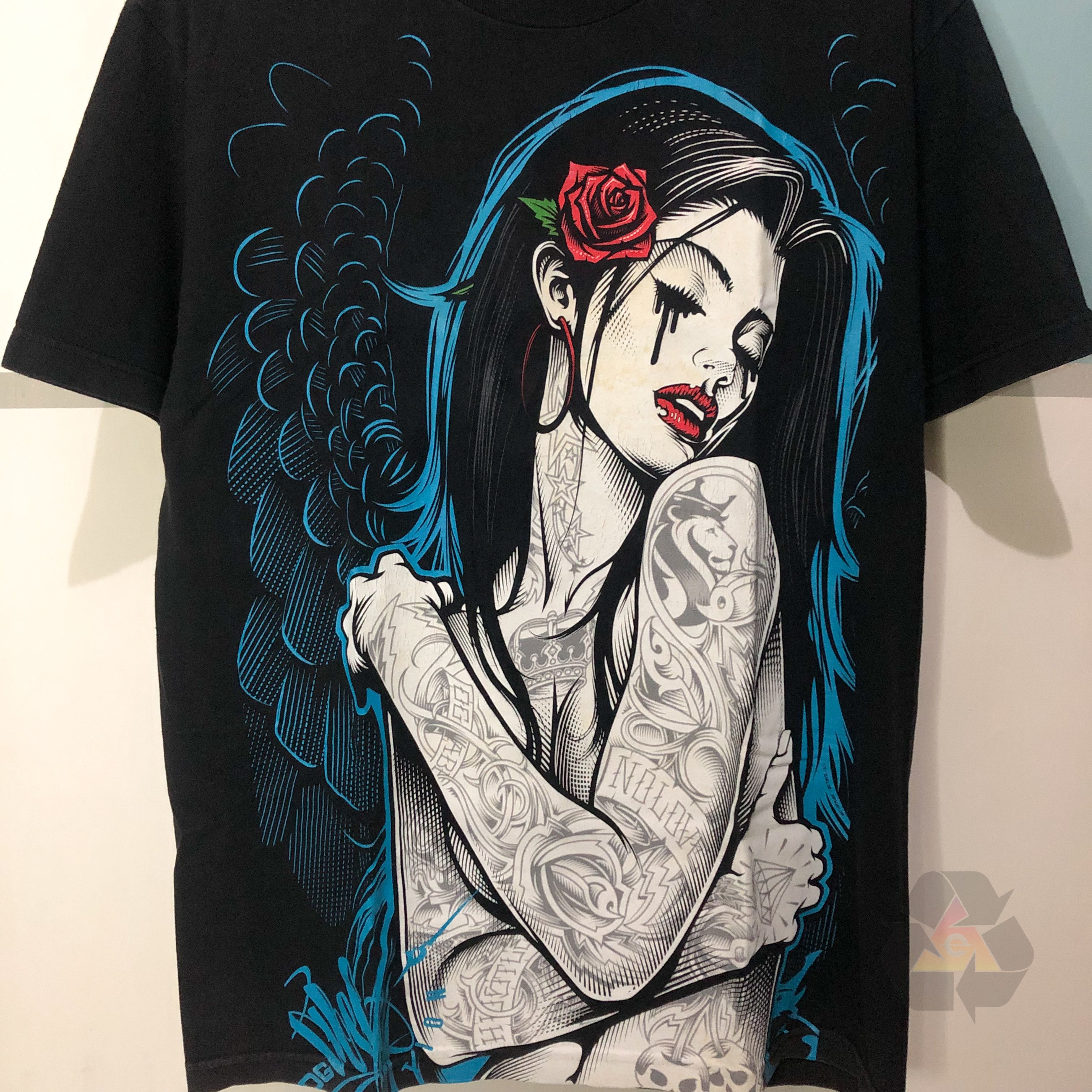 Japanese Brand Vintage Ogabel Double Sided Printed Women T-Shirt Y2K Size US L / EU 52-54 / 3 - 5 Thumbnail
