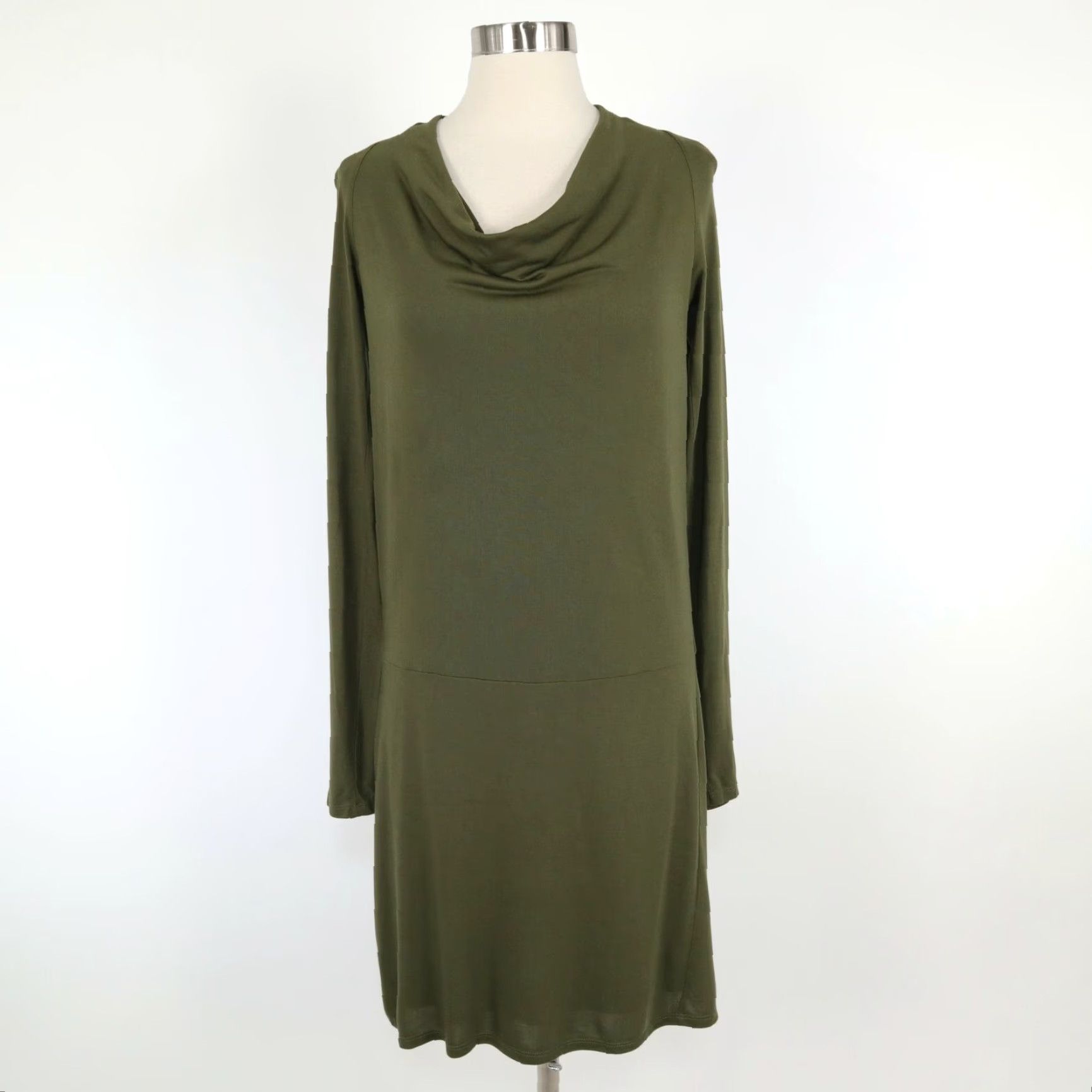 Haute Hippie Cowl Neck Faux Wrap Dress Womens M Olive Green Short Backless  Jersey