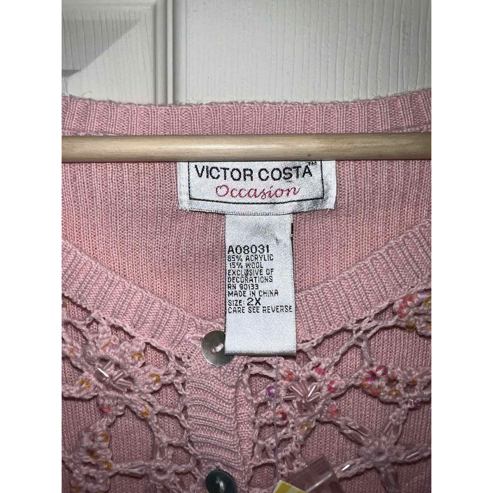 & Other Stories Vintage Victor Costa Pastel Pink Ribbed Women 2X A003289 Size XXL / US 16-18 / IT 52-54 - 4 Thumbnail