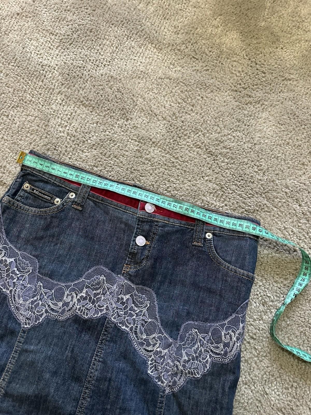 Dolce & Gabbana Vintage Dolce & Gabbana Women's Navy and Blue Skirt Size 32" / US 10 / IT 46 - 10 Thumbnail