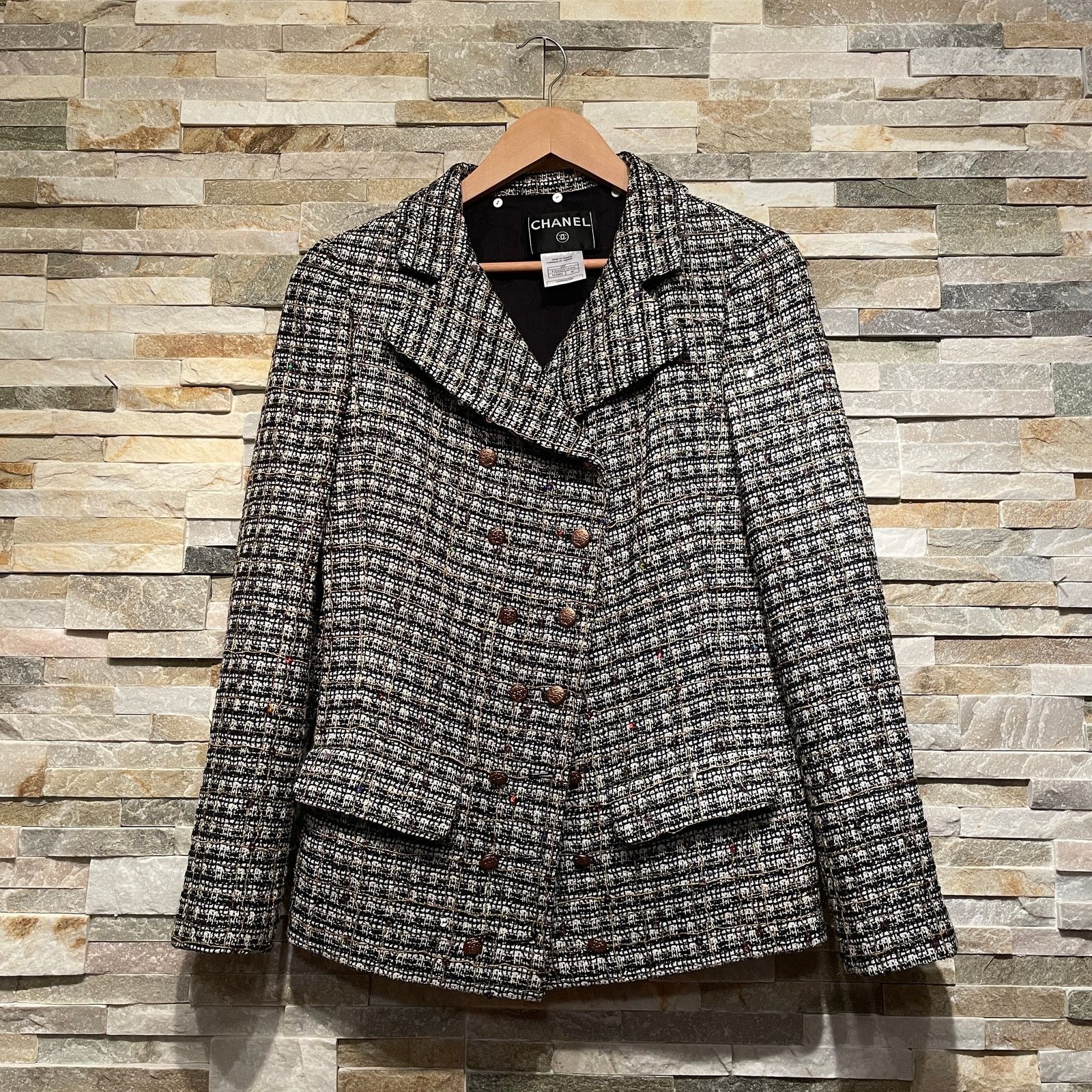 Chanel Chanel 05 Black White Plaid Tweed Sequin Jacket FR 40 Size M / US 6-8 / IT 42-44 - 5 Thumbnail