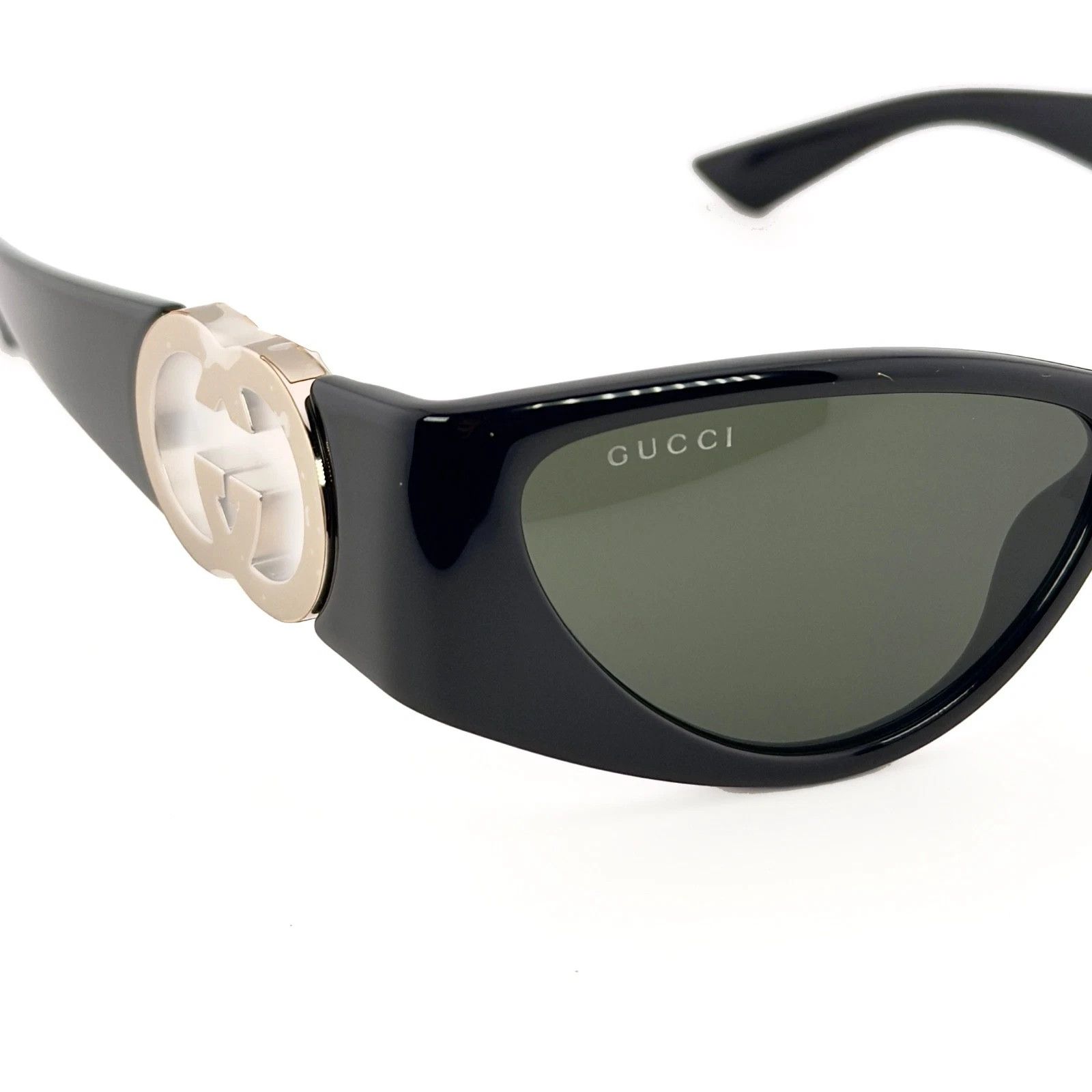 Gucci GUCCI GG1824S Black Cat Mask 1824 Silver Logo Sunglasses 001 Size ONE SIZE - 4 Thumbnail