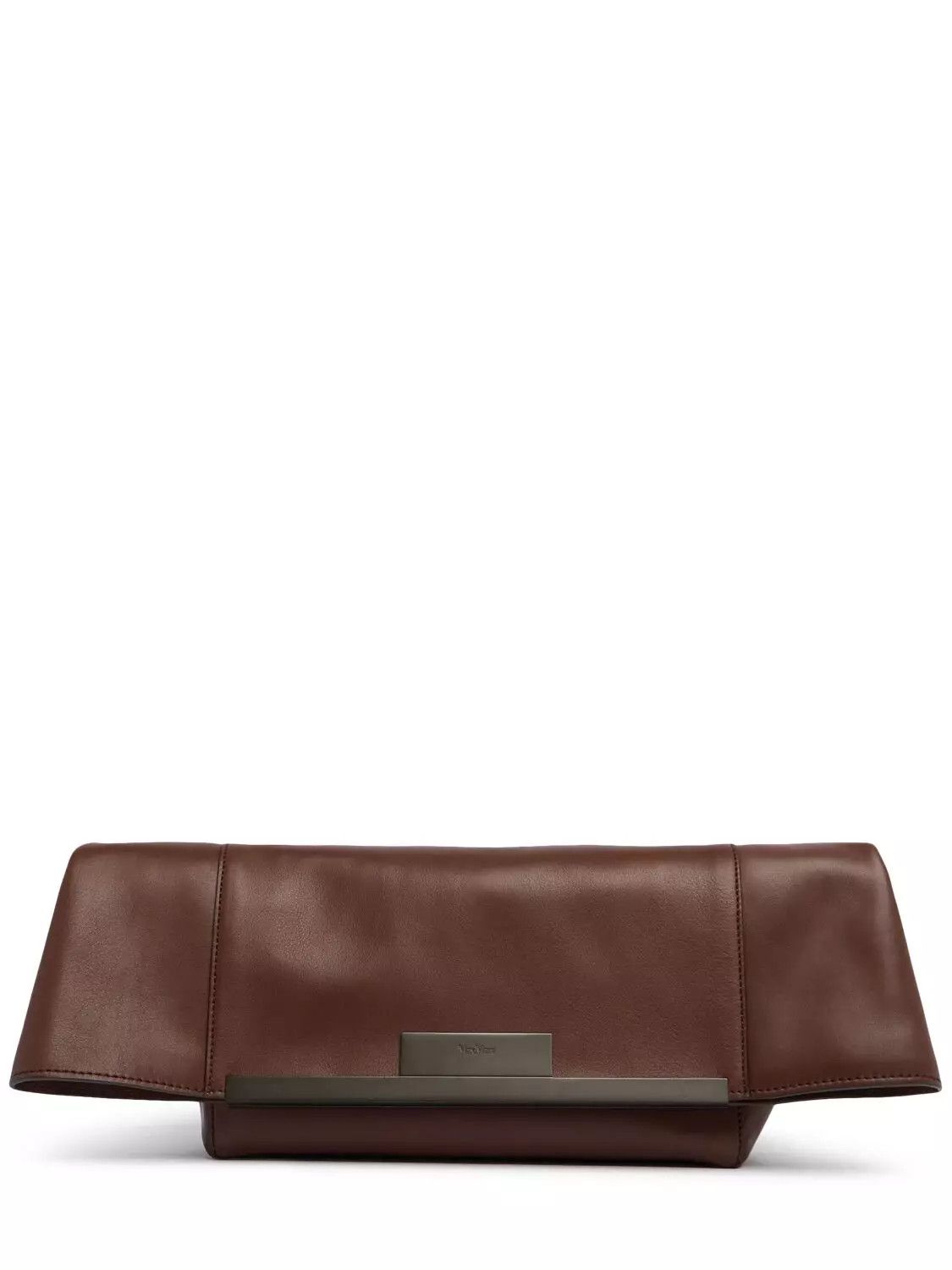 Max Mara MAX MARA Clasp Small Brown Leather Clutch New Auth. Size ONE SIZE - 1 Thumbnail