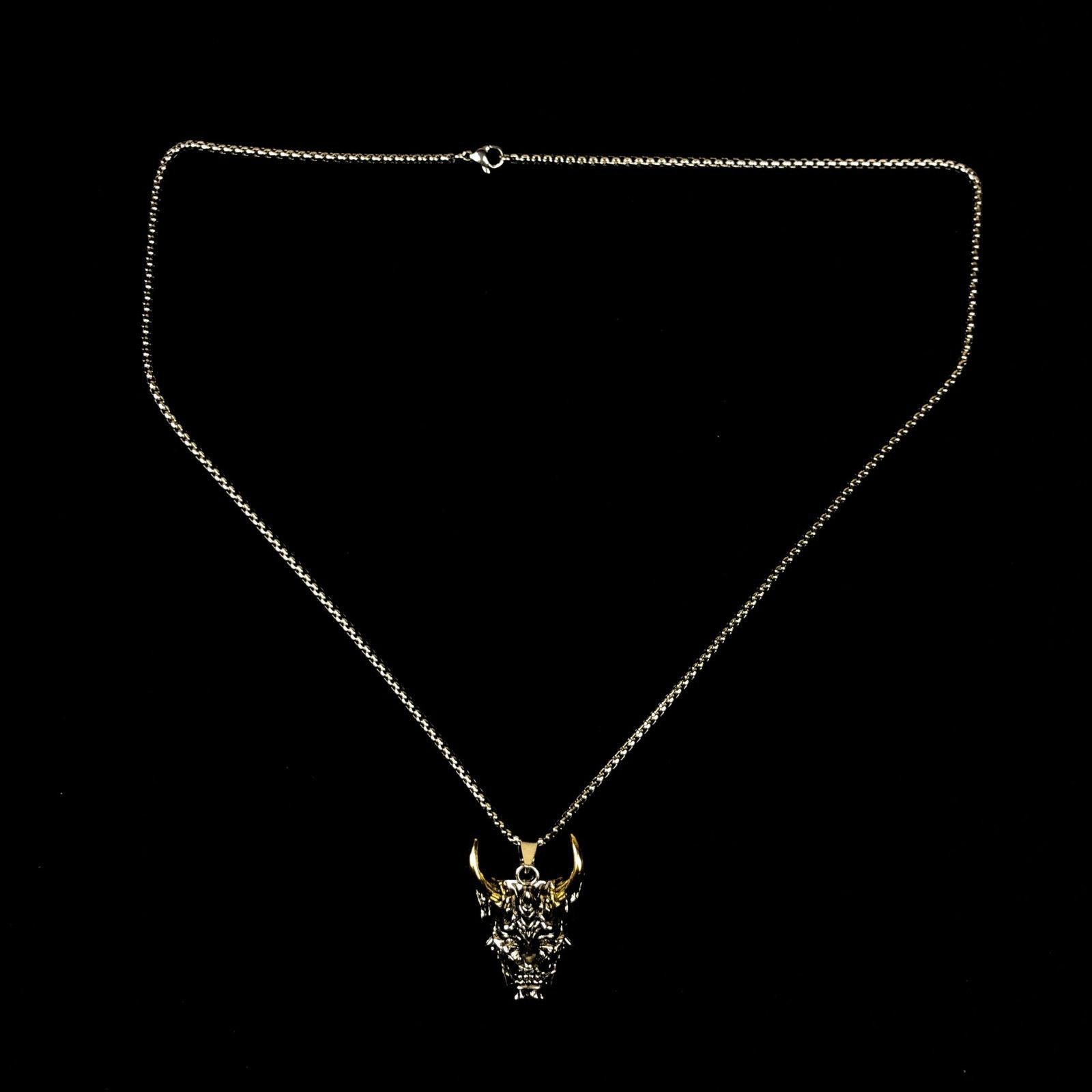 Jewelry Demon Pendant Necklace Punk Chain Size ONE SIZE - 2 Thumbnail