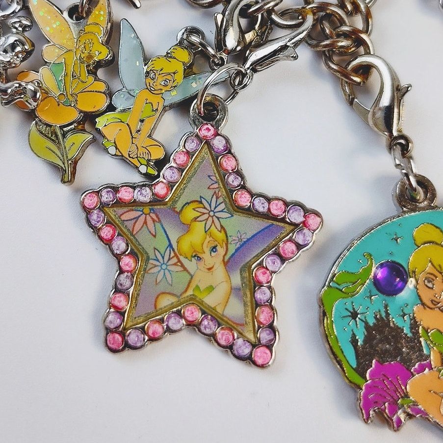 Disney Disney Tinker Bell 6 Charm Silver-Toned Bracelet Size ONE SIZE - 3 Thumbnail
