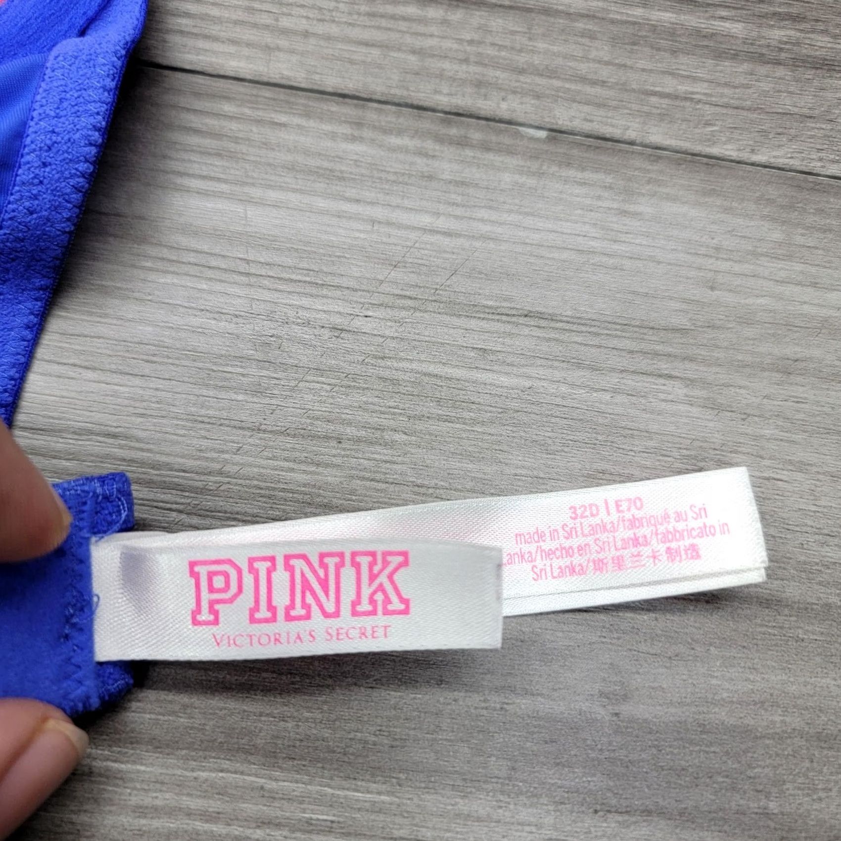 Pinko PINK Bra Womens 32D Blue Wear Everywhere Push Up Padded Underwire Microfiber Size ONE SIZE - 3 Thumbnail