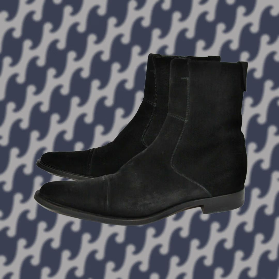 Vintage Cesare Paciotti Suede Leather Boots Black UK 8.5 US 9.5 Men Ankle Boots Leather Lining Black Shoes Size US 10 / EU 43 - 1 Thumbnail
