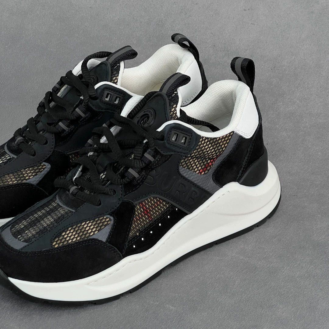 Burberry Burberry black logo leather sneakers men's 44 Size US 11 / EU 44 - 4 Thumbnail