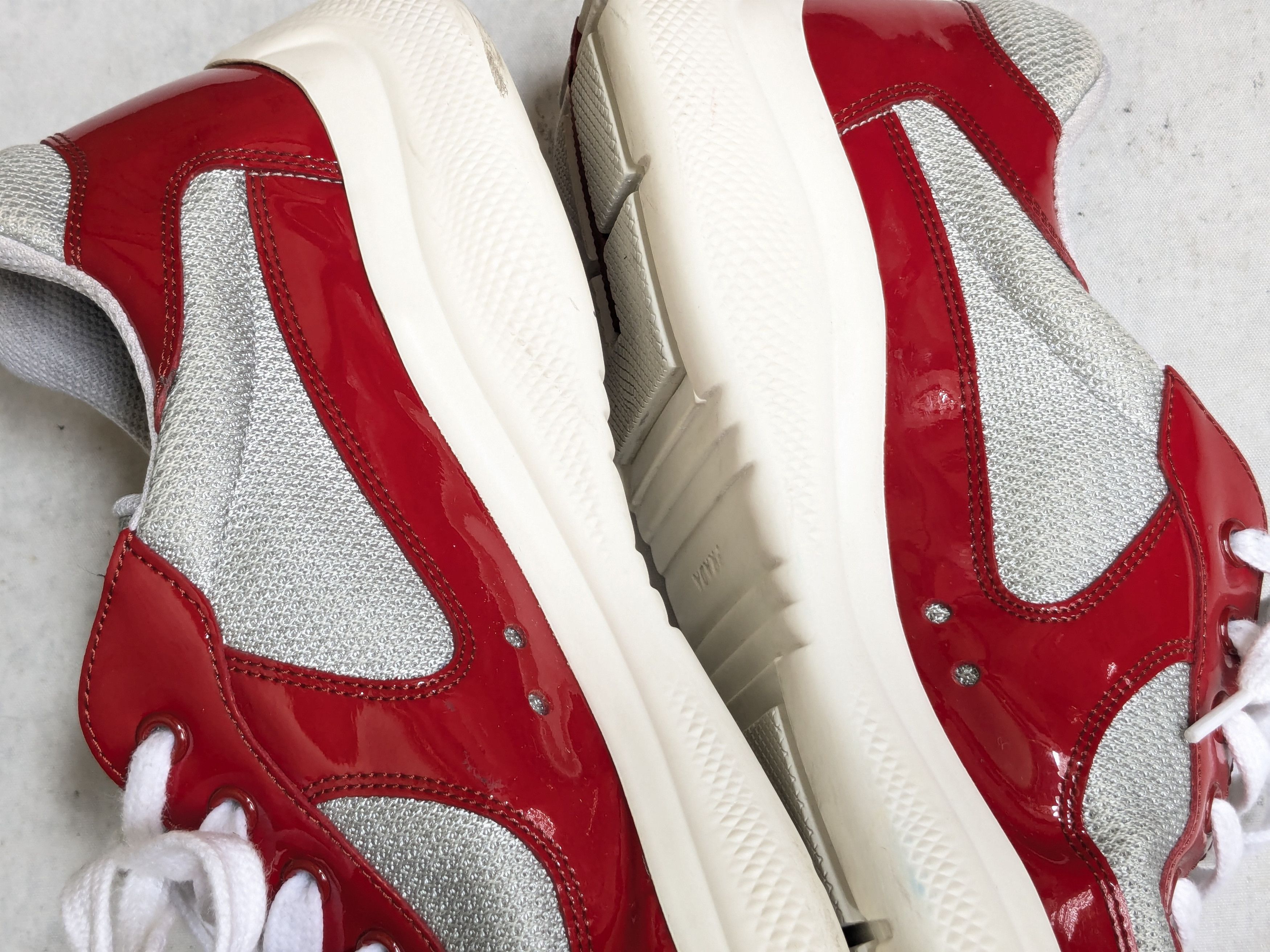 Prada Prada America's Cup Sneakers Red Patent Leather 12 Low Top Size US 12 / EU 45 - 13 Thumbnail