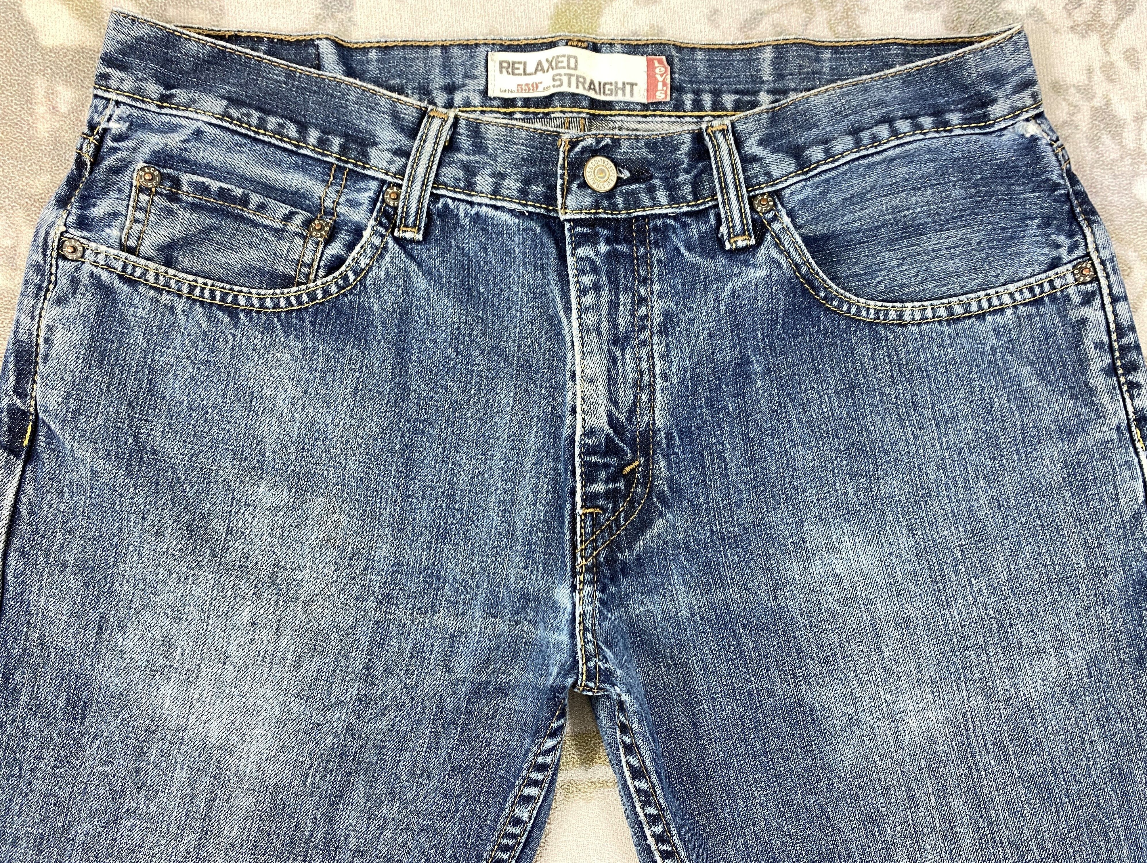 Levi's Blue Vintage Levi's 559 Jeans 35x32.5 Denim -JN1961 Size US 35 - 3 Thumbnail