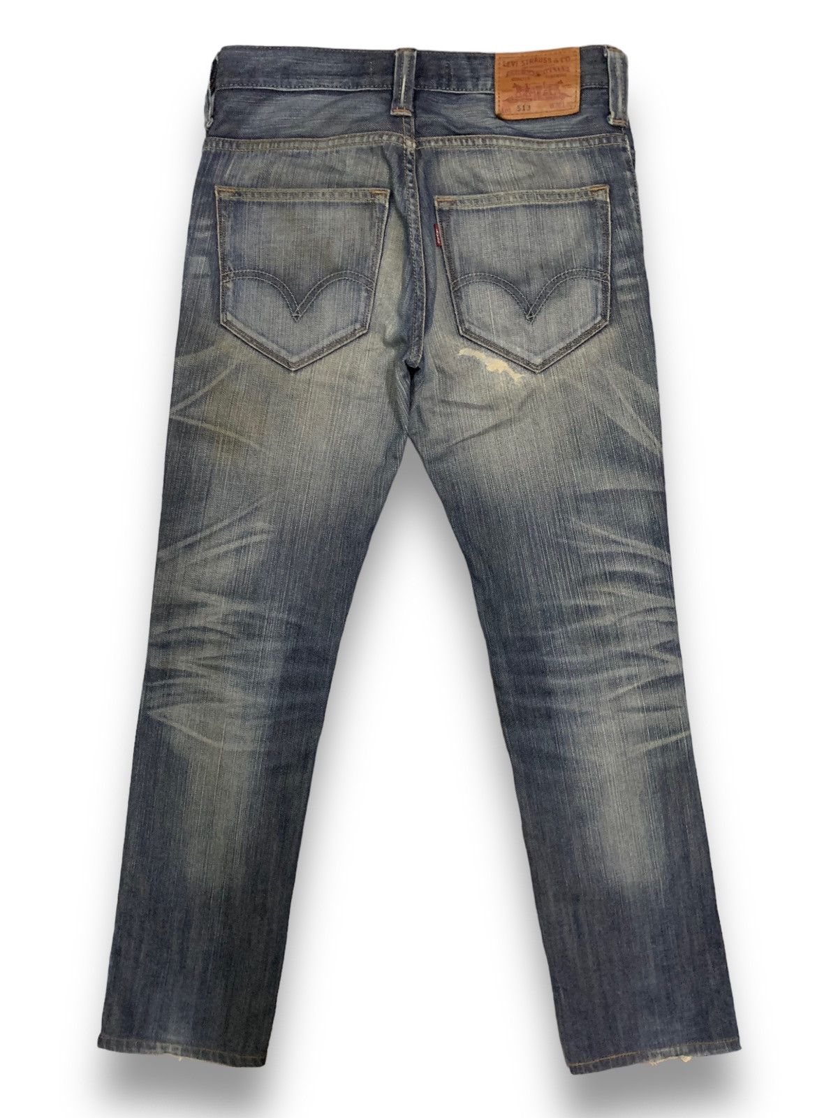 Levi's Vintage Clothing Vintage Y2K Levis 513 Honeycomb Slim Fit Distressed Jeans Size US 30 / EU 46 - 2 Thumbnail