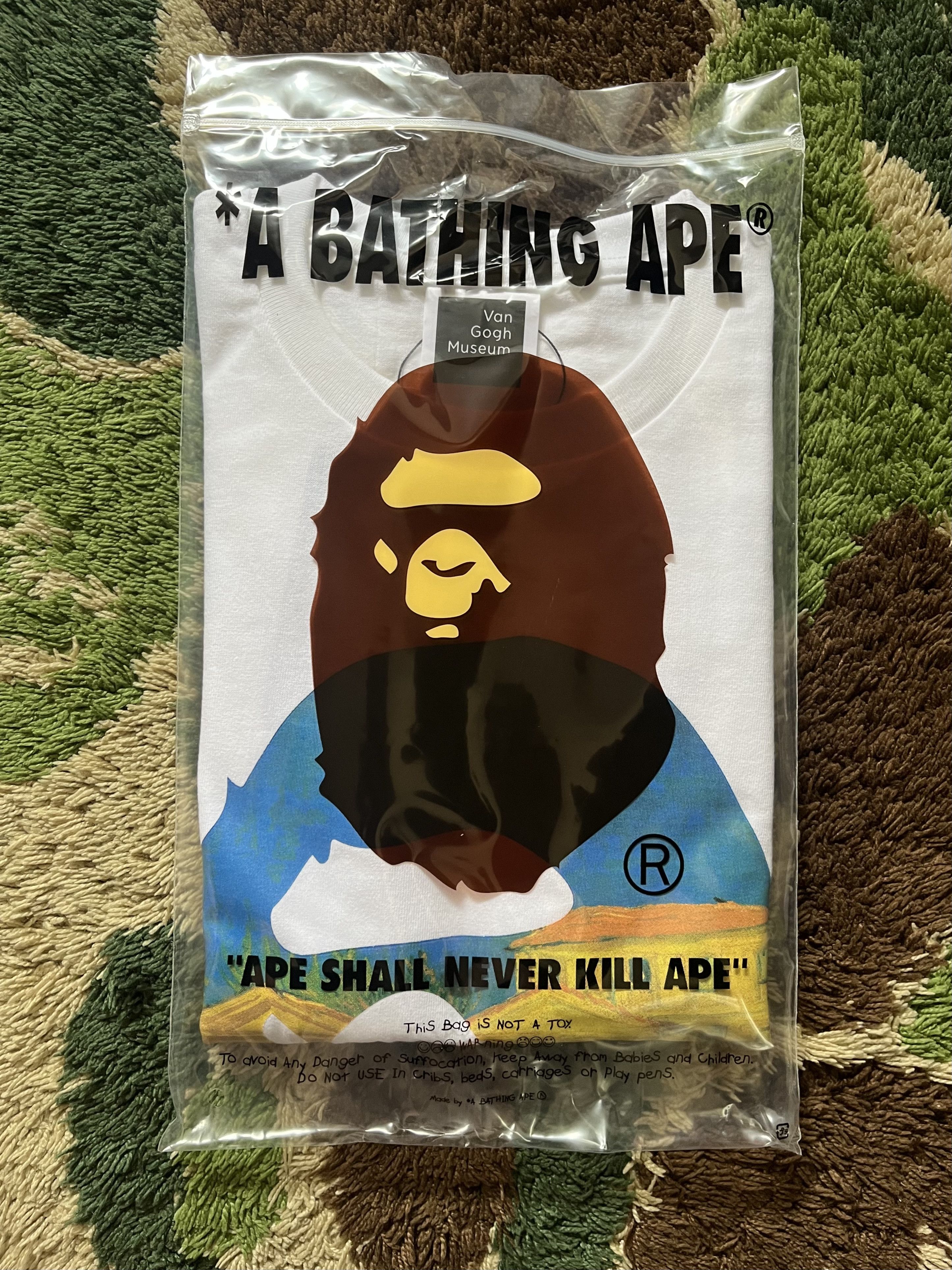 Bape BAPE VAN GOGH MUSEUM APE HEAD CANVAS ART TEE WHITE Size US XL / EU 56 / 4 - 6 Thumbnail