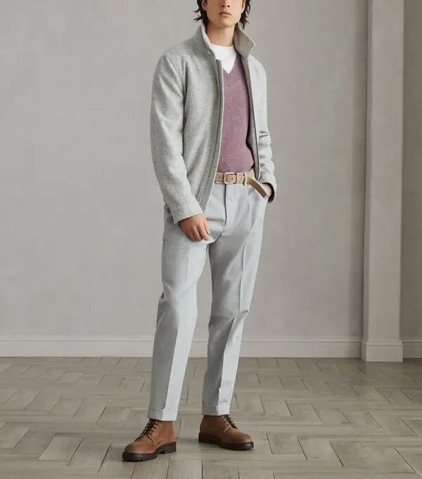 Brunello Cucinelli o1y0526 Cashmere Blend Sweater in Mauve Size US M / EU 48-50 / 2 - 5 Thumbnail