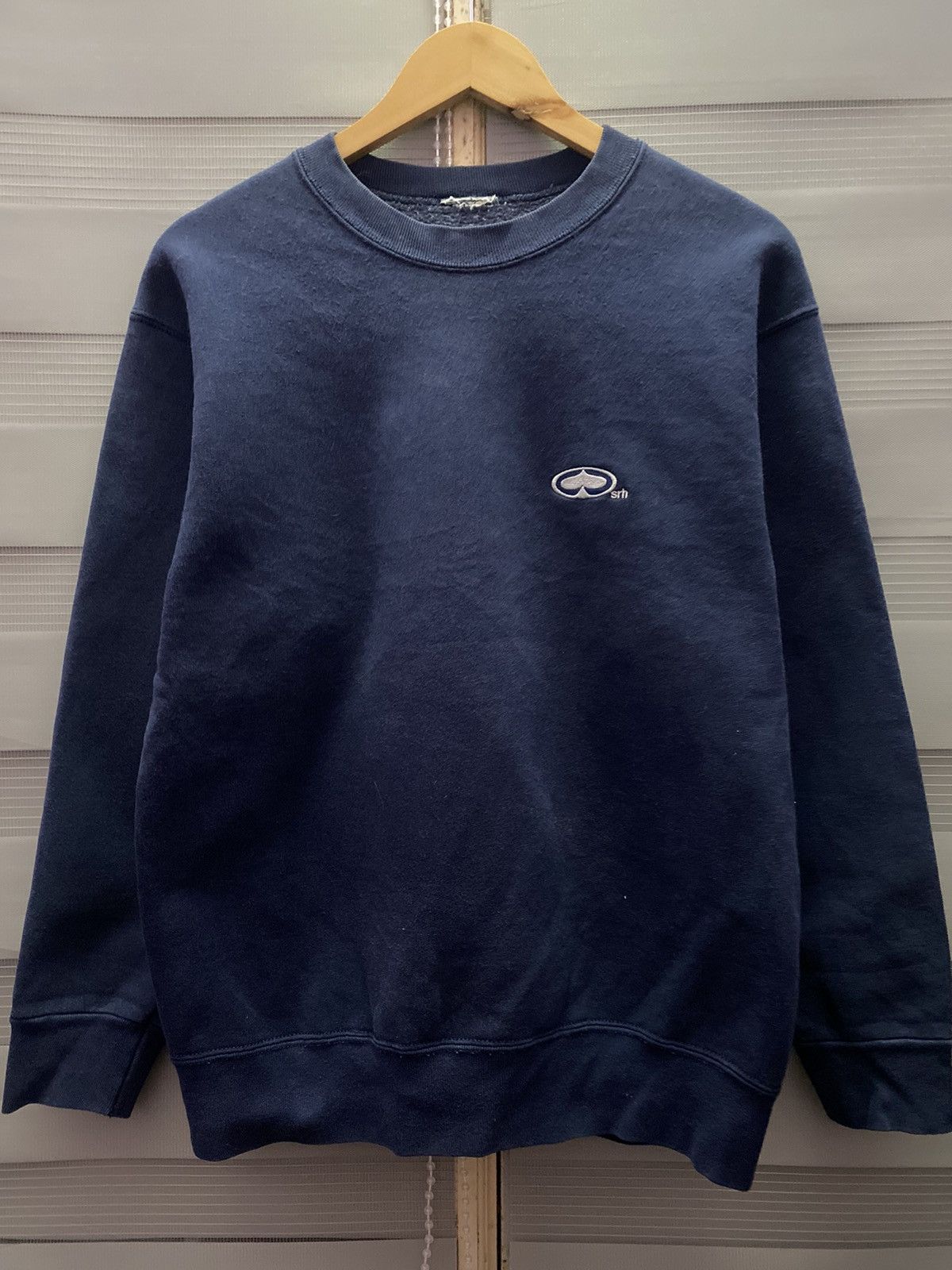 image of Vintage 90's Srh Skateboarding Sweatshirt in Navy, Men's (Size Medium)