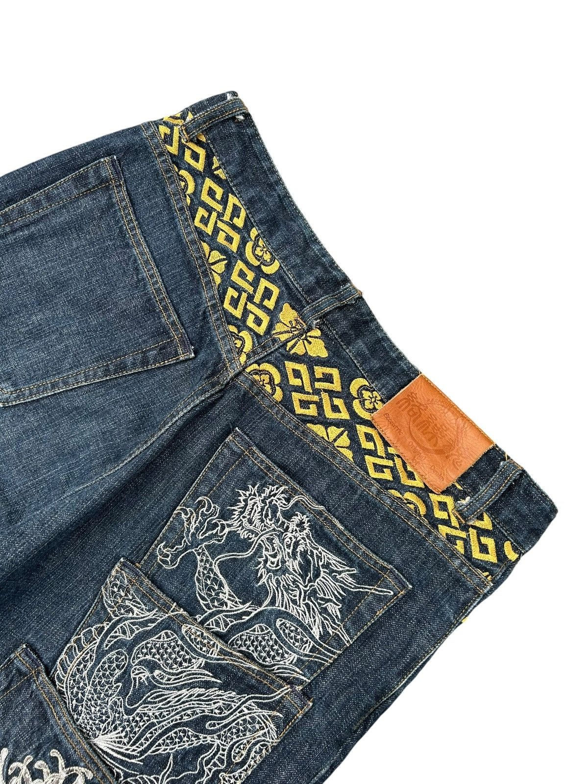 Kapital KARAKURI TAMASHII DRAGON Embroidered Japanese Vintage Denim Size US 34 / EU 50 - 3 Thumbnail