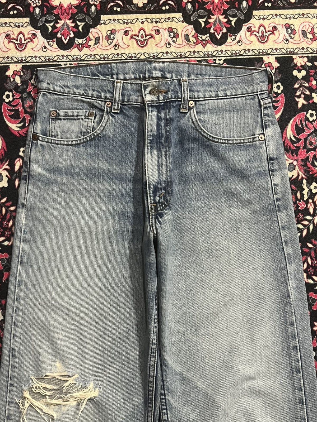Levi's ⚡️Straight Leg⚡️Vintage Levi’s 512 Light Blue Wash Frayed Jean Size US 31 - 4 Thumbnail