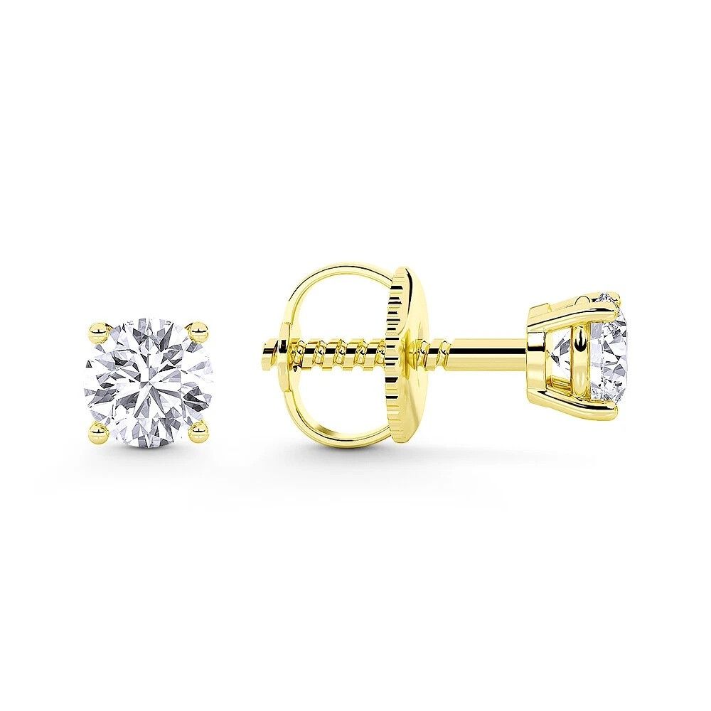 Other 0.50ct Lab Grown Diamond Round Earrings in 14k Yellow Gold Size ONE SIZE - 2 Thumbnail