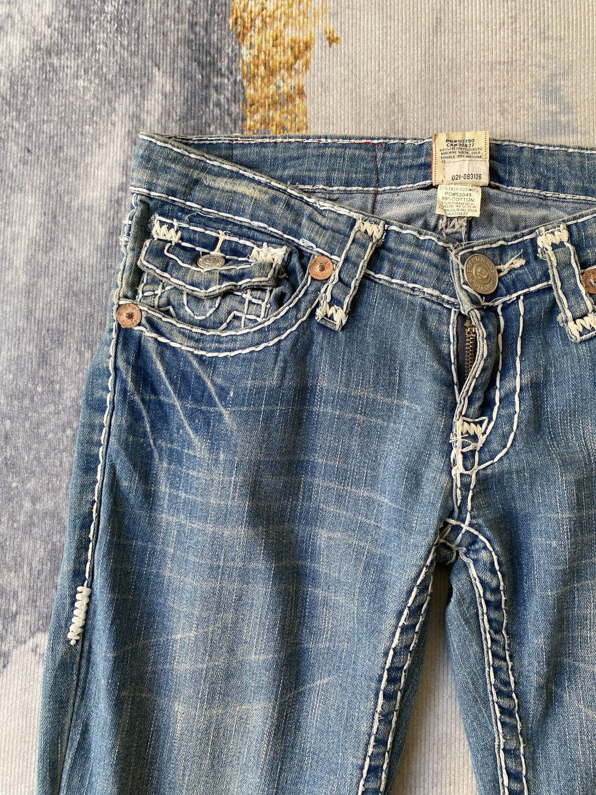 True Religion True Religion Remake Super Flare Low Rise Jeans Size US 28 / EU 44 - 12 Thumbnail