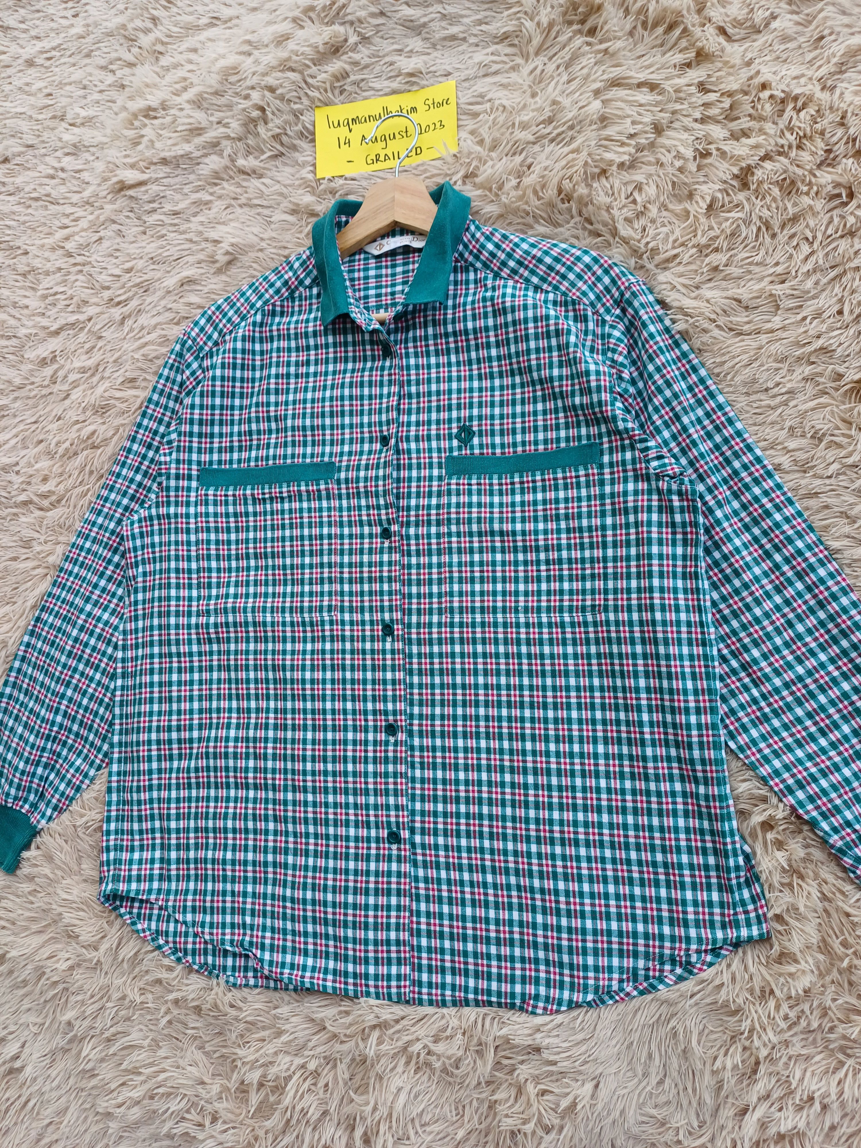 Christian Dior Monsieur Rare Vintage Christian Dior Checkered Longsleeve Shirt Size US L / EU 52-54 / 3 - 3 Thumbnail