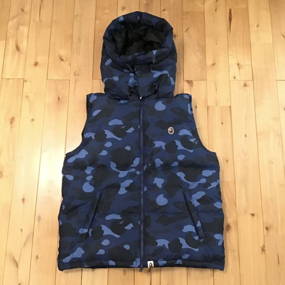 Bape BAPE Blue camo hoodie puffer down vest a bathing ape Size US M / EU 48-50 / 2 - 1 Thumbnail