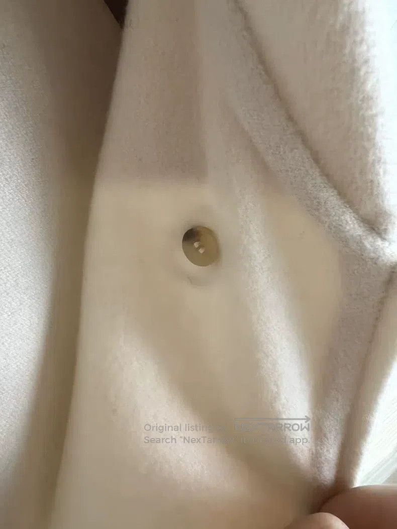 Hermes Hermes Cashmere Coat, Cream White, Pig Nose Button Style Size XXS / US 00 / IT 34 - 8 Thumbnail