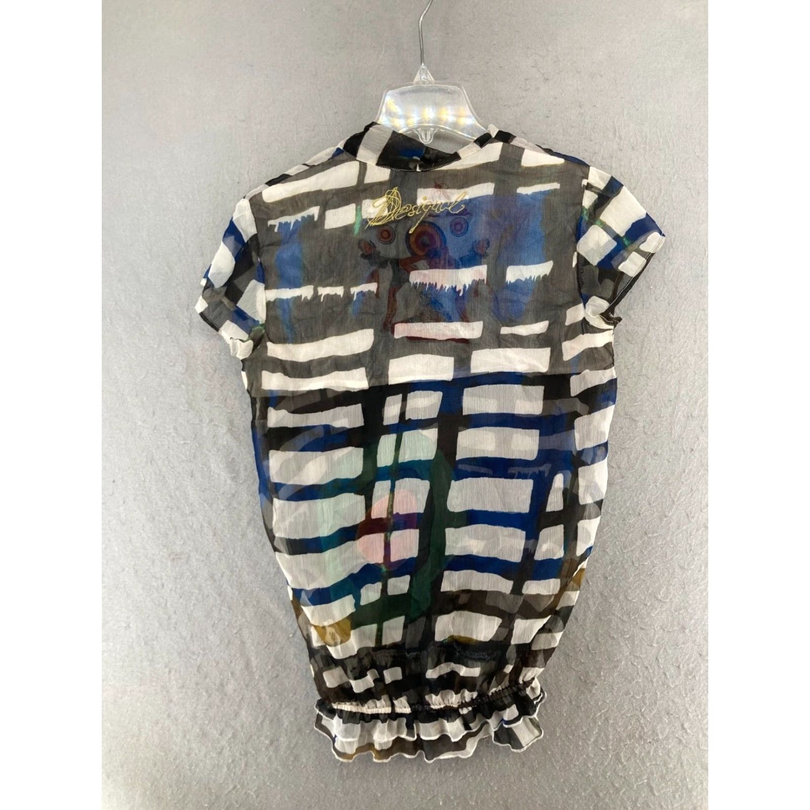 Desigual Desigual Blouse Womens Stripe Sheer Medium Size M / US 6-8 / IT 42-44 - 7 Thumbnail