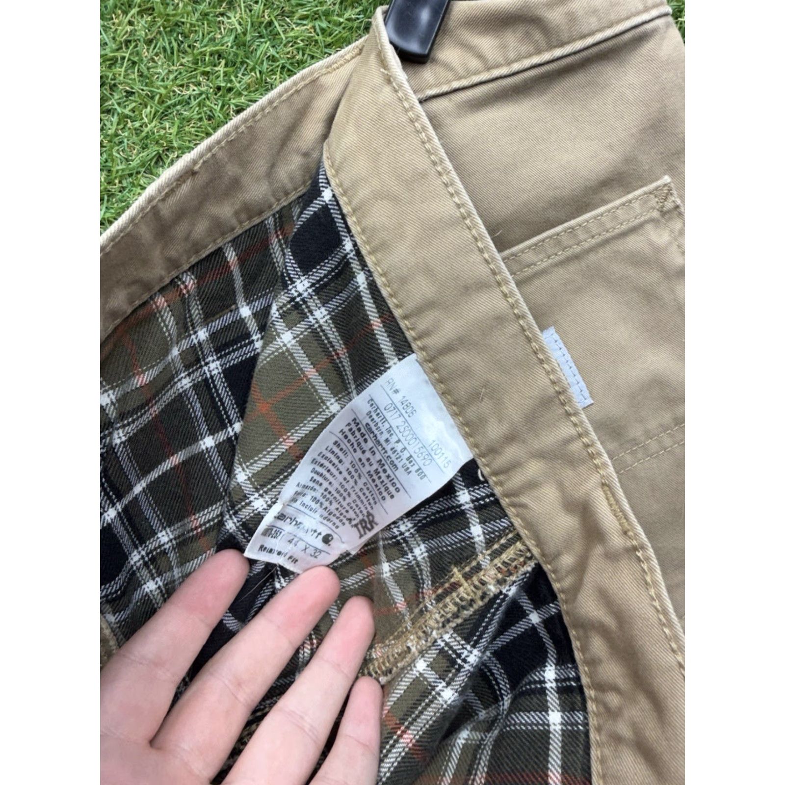 Carhartt Carhartt Pants Mens 44x32 Brown Duck Canvas Flannel Lined Loose Fit Carpenter Jeans Pant Style with Pockets Size US 44 / EU 60 - 3 Thumbnail