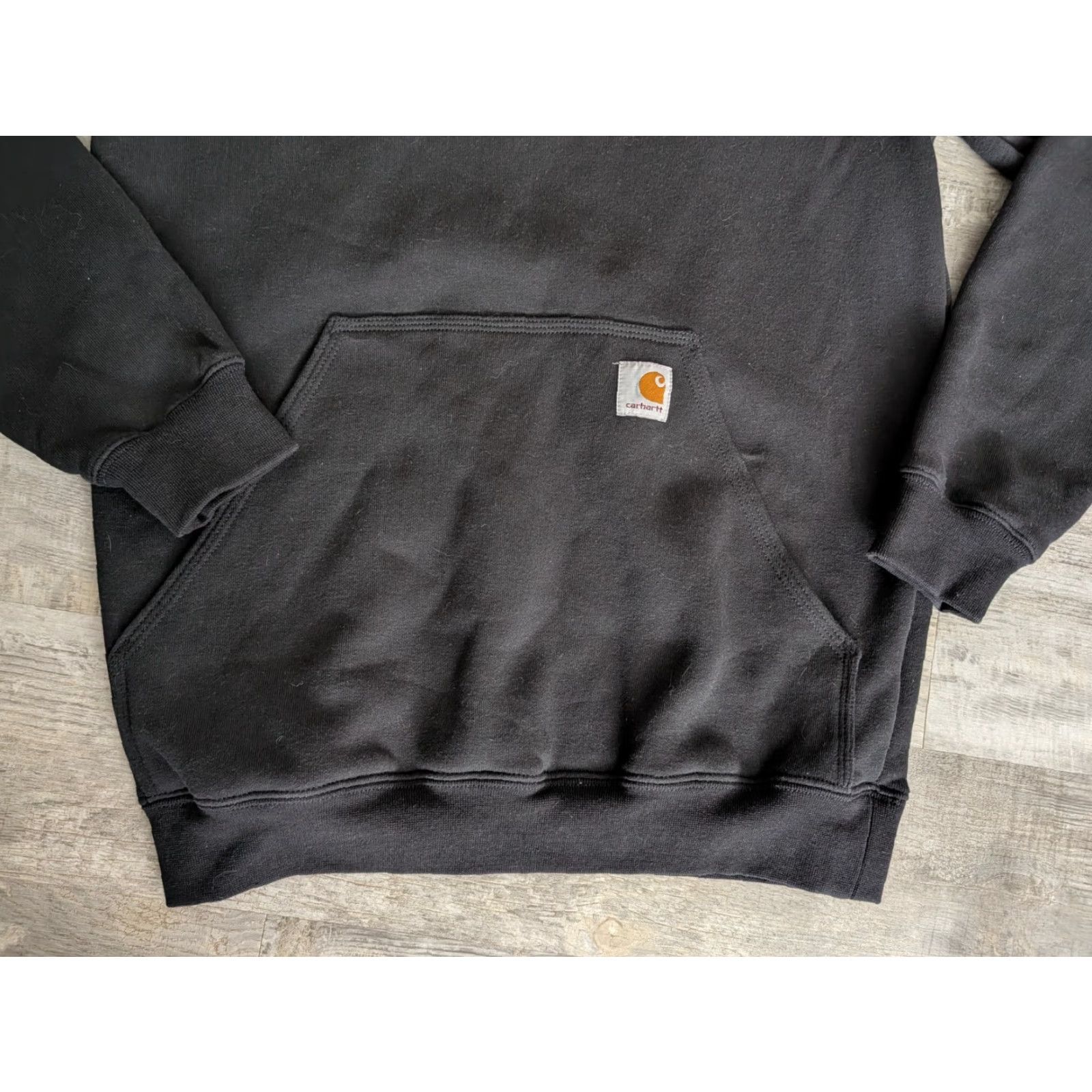 Carhartt EUC Carhartt Hoodie Mens Small Black Fleece Midweight Relaxed Pullover K121 Totalworx Size US S / EU 44-46 / 1 - 2 Thumbnail
