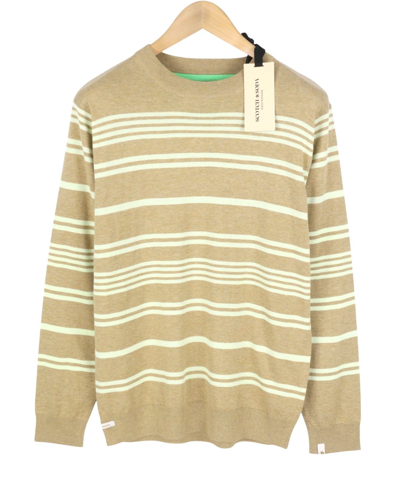 Scotch & Soda M Brown Striped Crew Neck Knitted Pull On Jumper 91036 Size US M / EU 48-50 / 2 - 2 Thumbnail