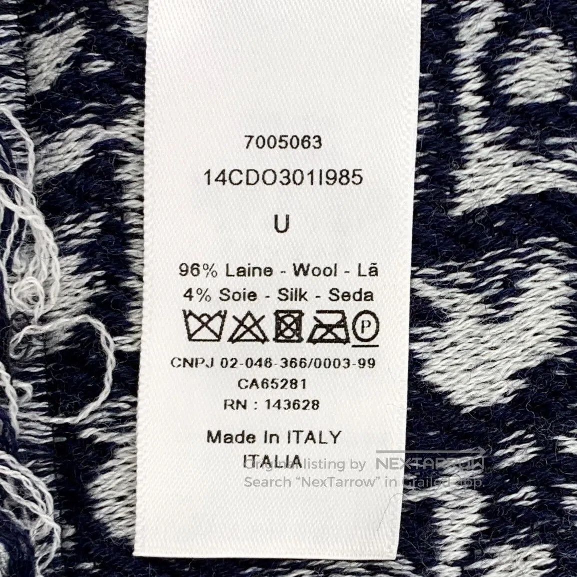 Dior Dior Color Blocked Logo Jacquard Monogram Wool Fringe Scar Size ONE SIZE - 9 Thumbnail